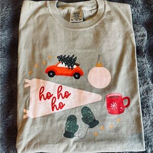 Boutique Comfort Colors Christmas Tee XL Ho Ho Ho Holiday Graphic Shirt